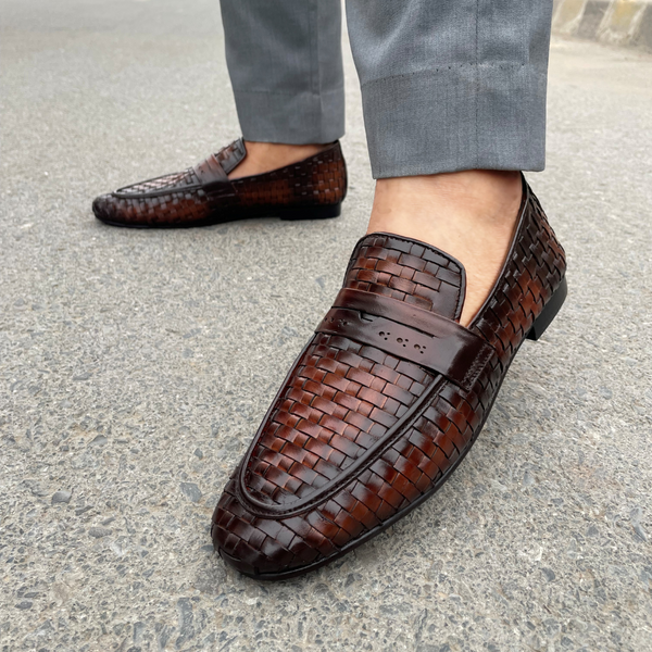 WS Pure Leather Handmade Cocoa KnitLux Formal Shoes WS-401