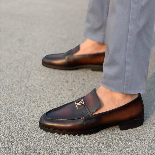 LS Pure Leather Oxblood Chunky Loafers WS-859