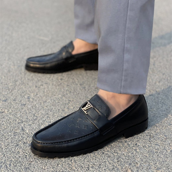 LS Pure Leather Textured Chunky Loafers WS-860