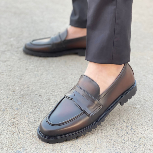 WS Pure Leather Handmade Titan SHOES CHUNKY LOAFERS WS-525