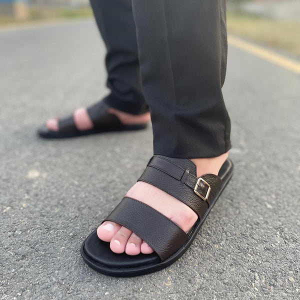 WS Pure leather Handmade Soleva Chappal WS-158 BRN